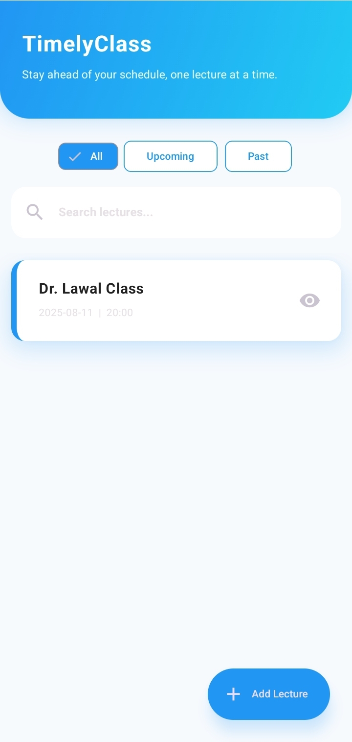TimelyClass (Reminder App)